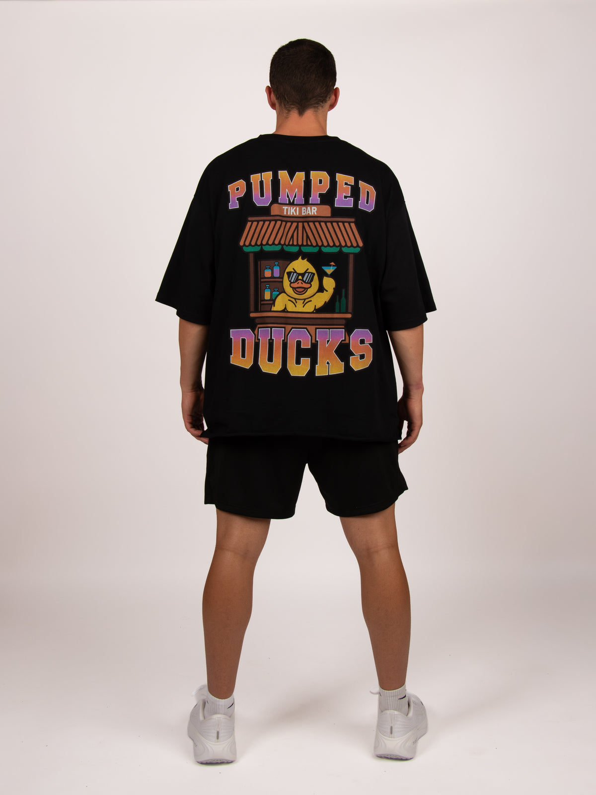 Tiki Bar Oversized T-Shirt — Black