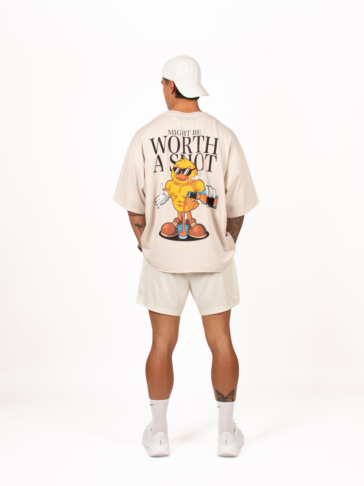 Worth A Shot Oversized T-Shirt — Bone