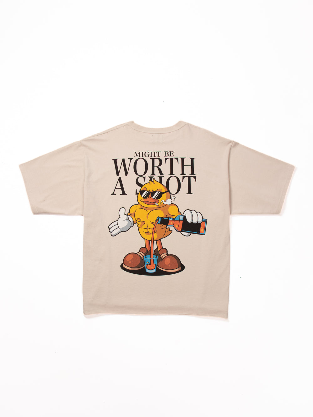 Worth A Shot Oversized T-Shirt — Bone